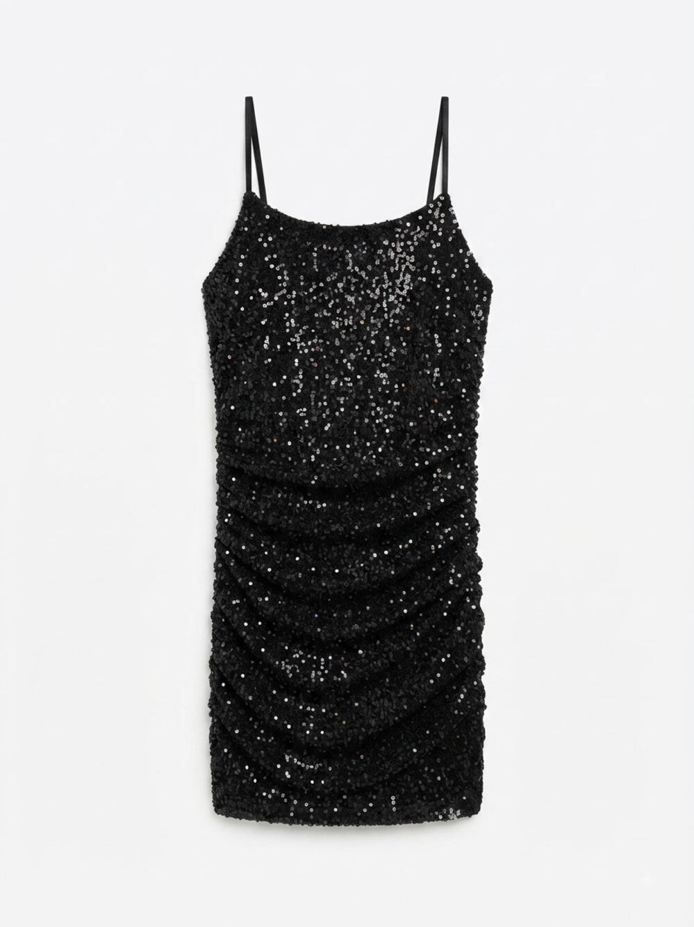 Miss Behave Girls 10 Black Sequin Dress Spaghetti Strap Party Bodycon Mini